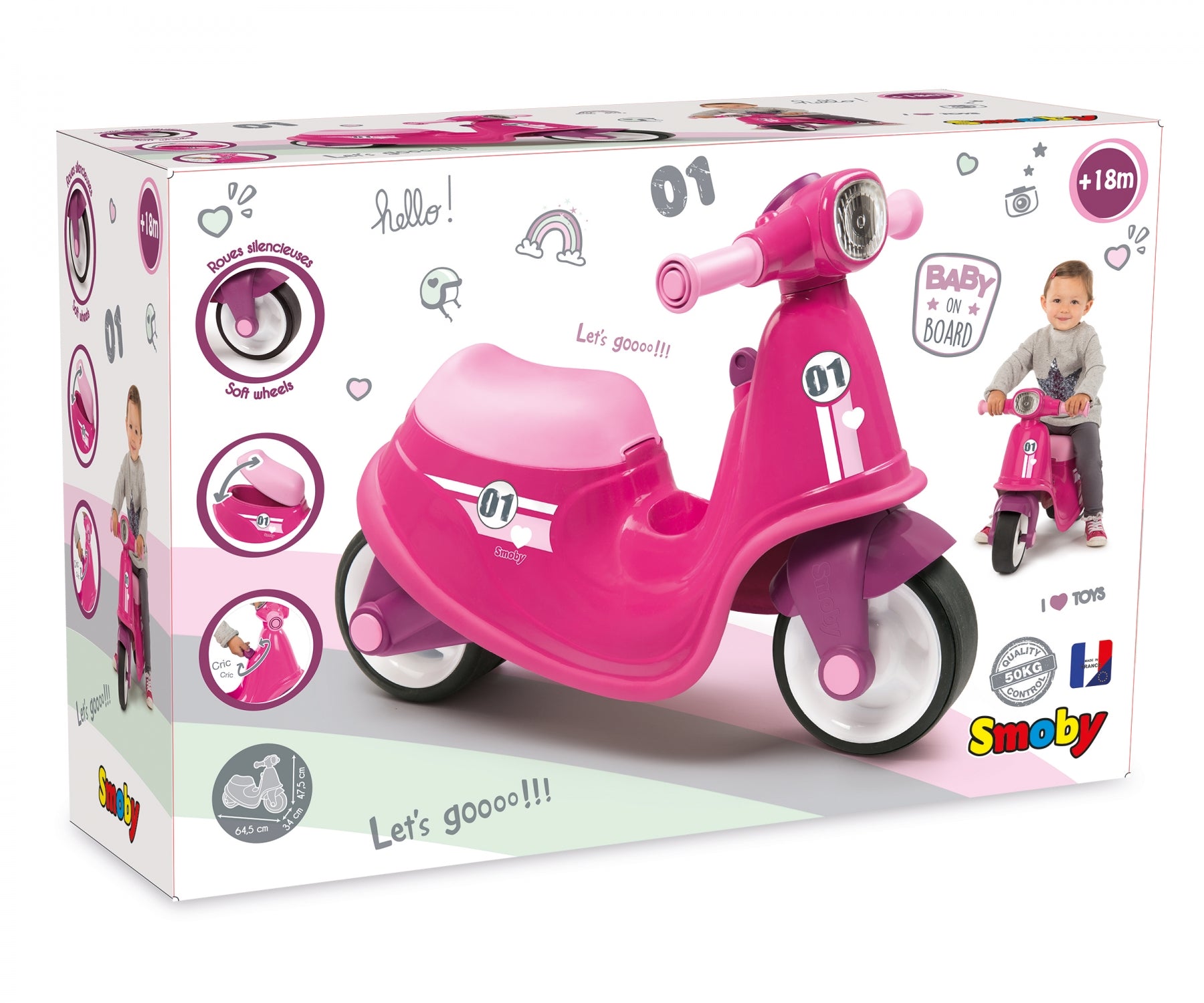 Porteur Scooter Rose