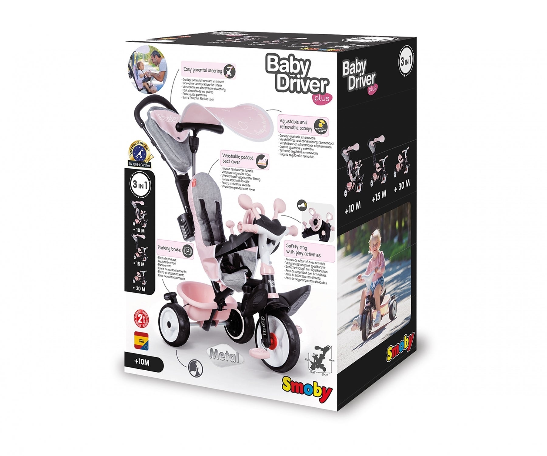 Tricycle Baby Driver Plus Rose