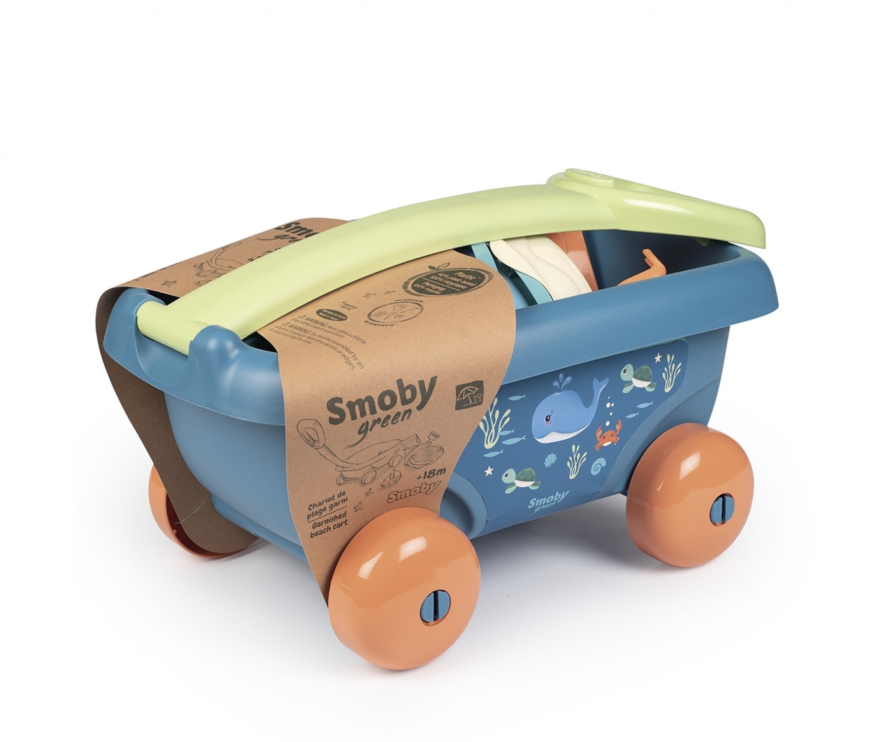 Smobo Green Chariot De Plage Garni